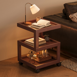 沙发边几可移动客厅边柜角几创意非实木小推车意式小型卧室床头柜