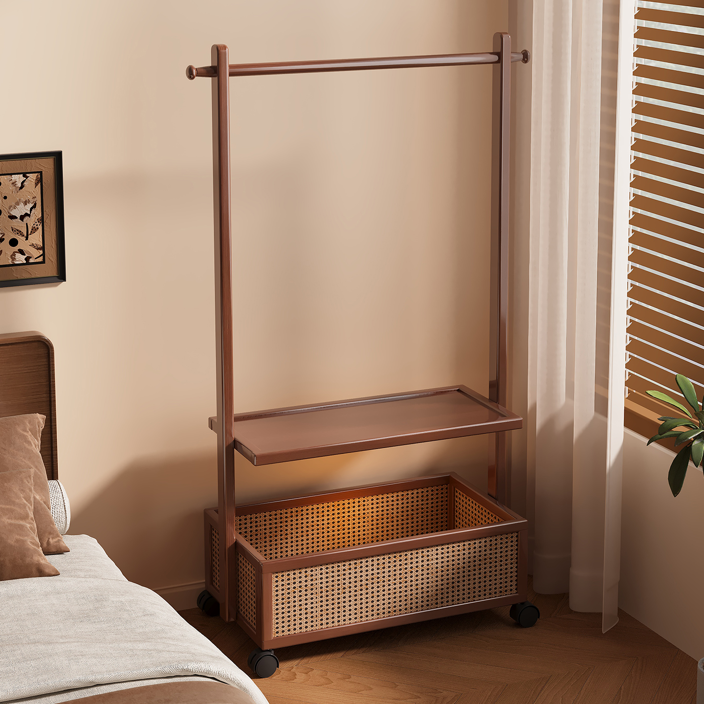 衣架落地卧室家用挂衣架次净衣帽架房间晾衣服收纳架子小型置物架