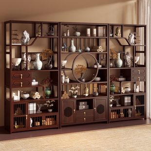 博古架茶叶茶柜置物架茶室新中式收纳展示2025新款宋代美学摆放架