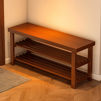 换鞋凳门口家用穿鞋凳入户进门高级感可坐鞋柜坐凳一体实木玄关凳