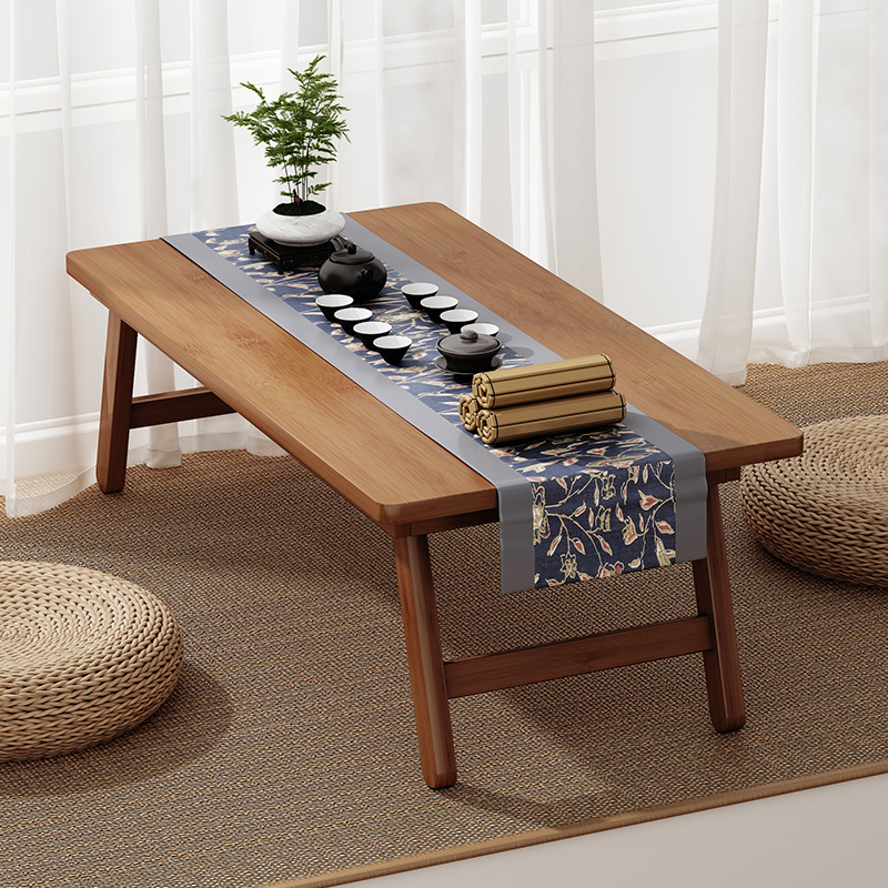 折叠桌楠竹炕桌家用实木榻榻米小茶几飘窗桌床上学习书桌电脑矮桌