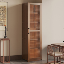 博古架茶室防尘茶叶置物收纳架实木新中式转角小型茶具展示摆放柜