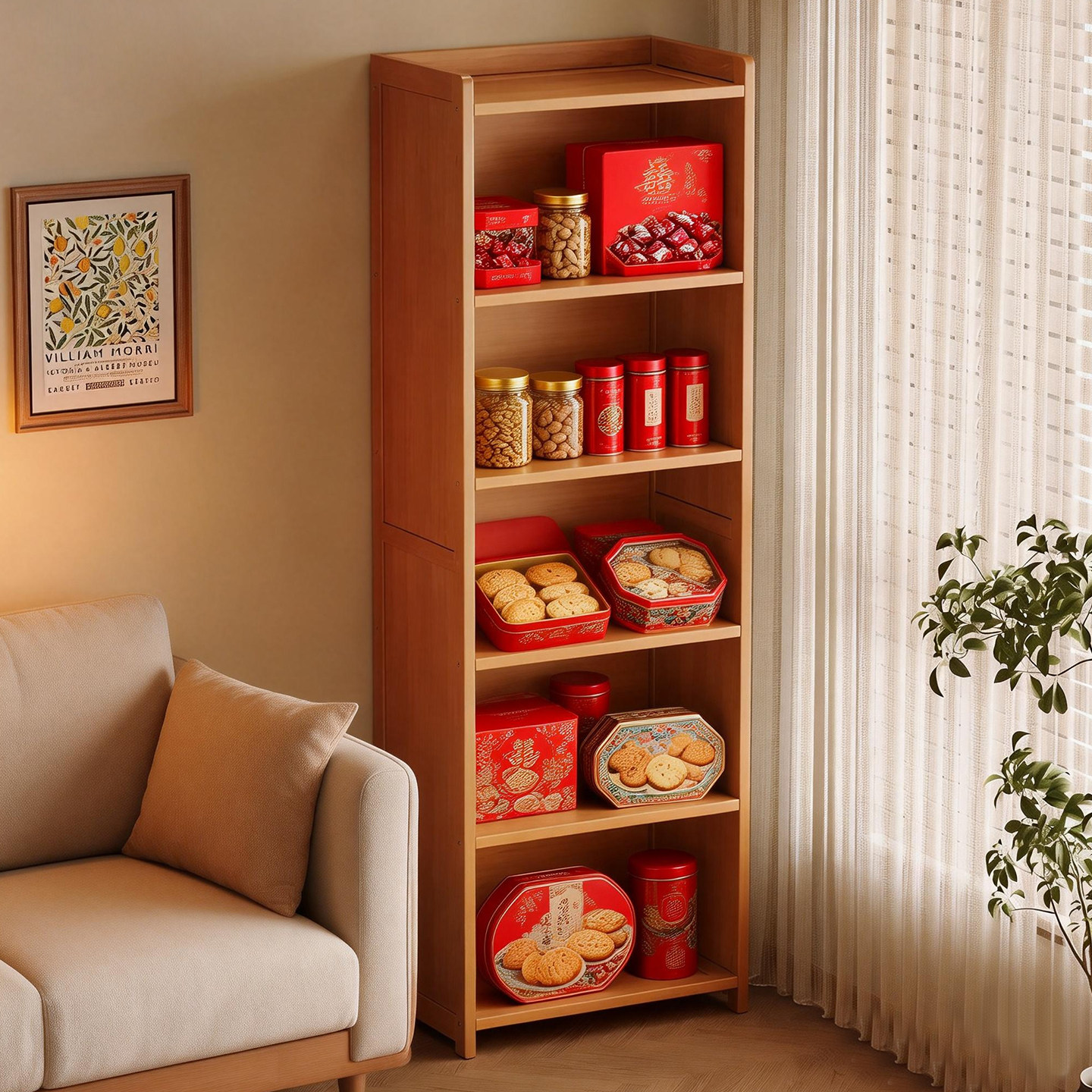 家用落地置物架多层杂物收纳储物架子一体靠墙小型转角窄书柜书架,住宅家具,书架,淘宝优惠券,粉丝福利购,淘宝优惠卷