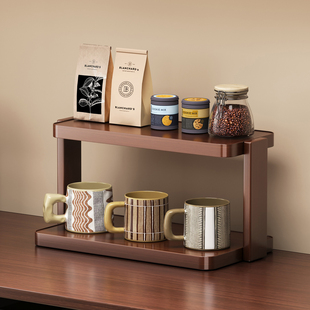 桌面杯架置物架收纳架客厅多层餐桌台面杯架子咖啡店转角收纳展示