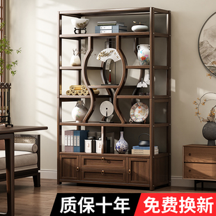 茶柜茶具茶架子置物架茶叶展示架茶室隔断收纳柜 博古架非实木中式