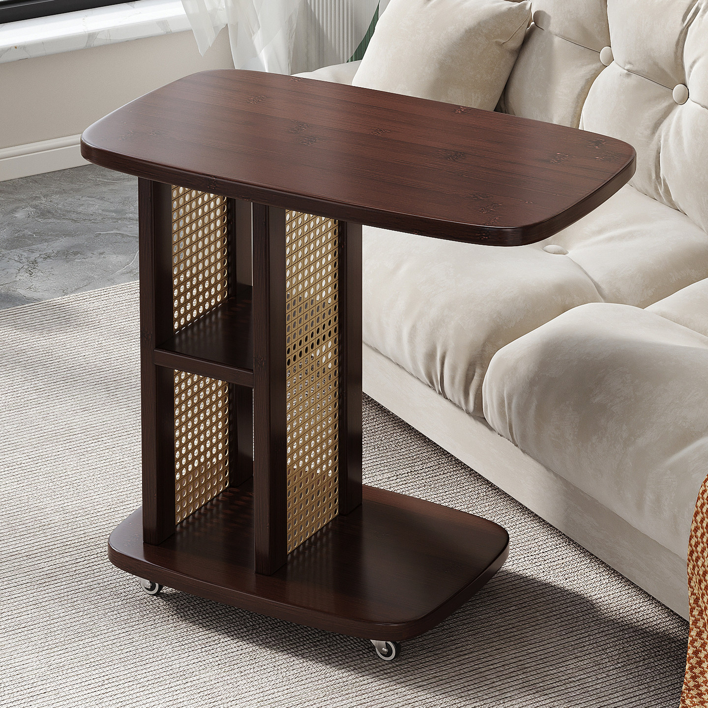 可移动茶几小推车沙发侧边柜边几客厅2025新款床头桌子收纳置物架