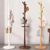 实木衣帽架落地挂衣架客厅办公室房间床头宿舍家用立式 挂衣服架子