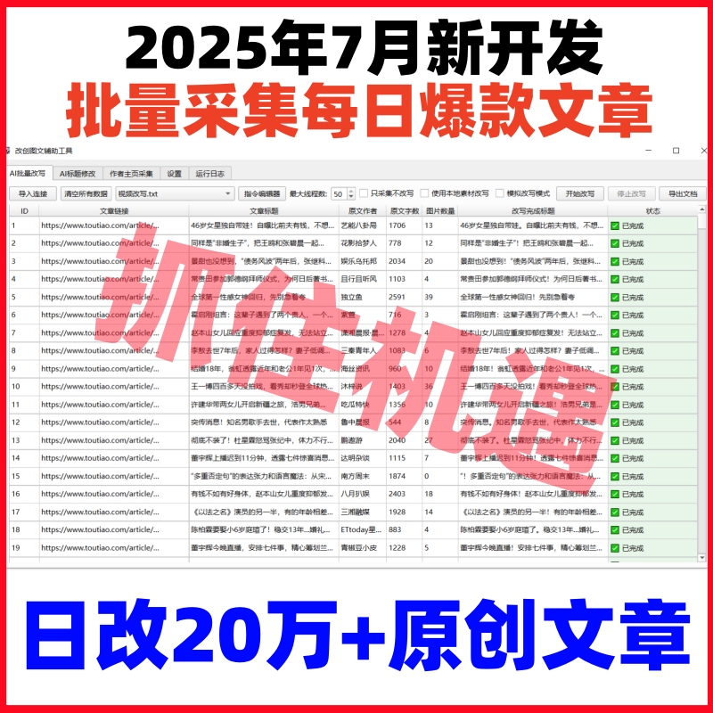 AI自动生成智能写作软件头条百家文章原创工具自媒体文案改写解说