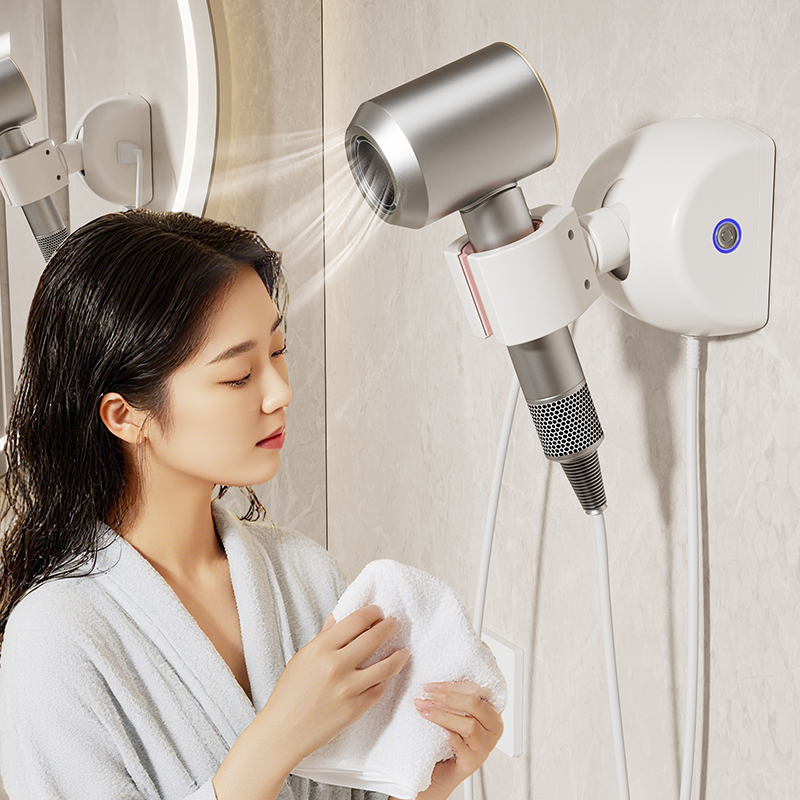 吹风机置物架免打孔自动摇头壁挂