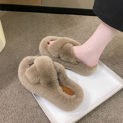 厚底7公分增高加绒棉拖鞋