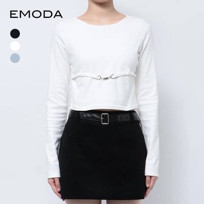 EMODA2024秋季新品小香风高级简约高腰带长袖上衣女士0424527305