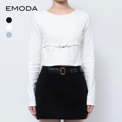 EMODA2024秋季小香风高级简约高腰带长袖上衣女士0424527305