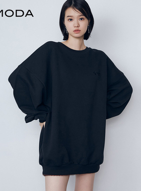 EMODA2024秋季新品高级简约oversize小标LOGO刺绣卫衣0424527007