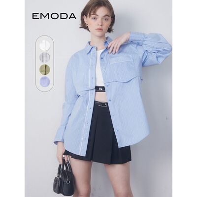 EMODA2024年春季新款清新春日甜美清爽可拆卸衬衫上衣0424204700