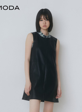EMODA2024夏季新品清凉舒适学院风百搭款无袖A字连衣裙0424403301