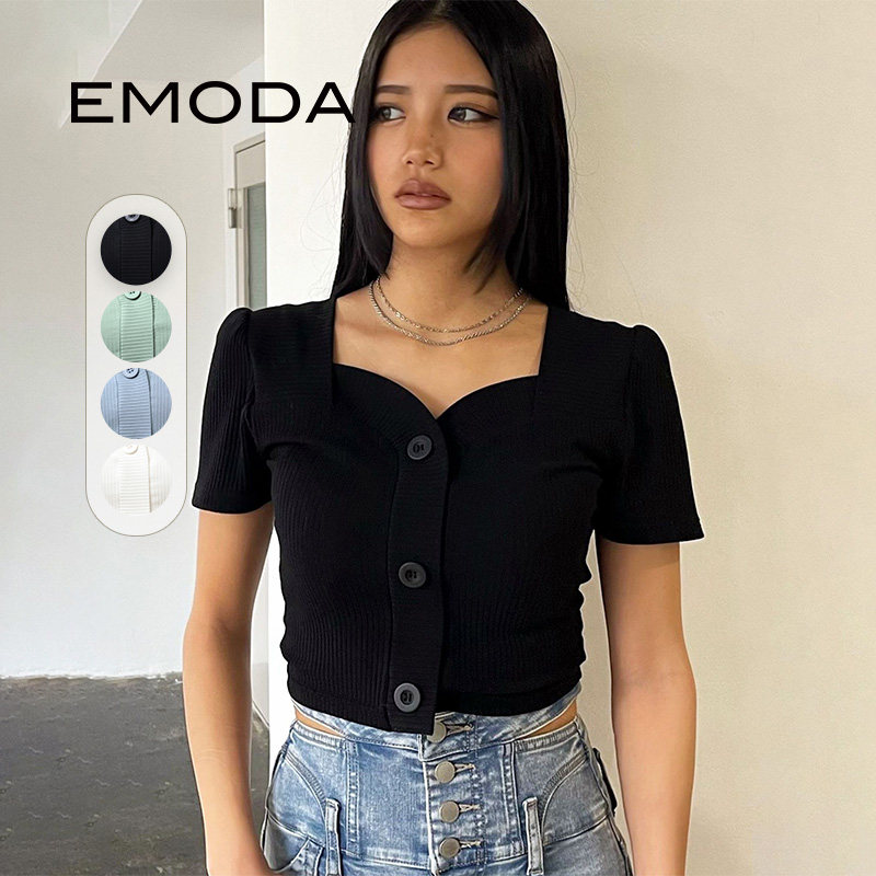 EMODA2024夏季简约时尚精致细节设计三粒扣修身上衣0424327012