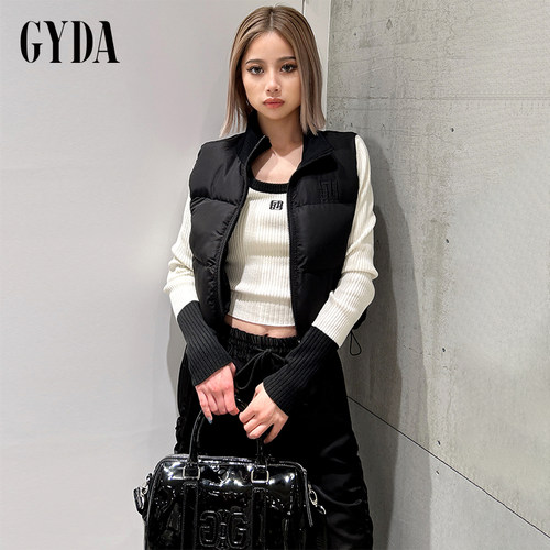 GYDA2024秋冬氛围感高级简约下摆抽绳中空棉背心女0724500607