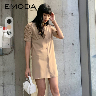 EMODA连衣裙夏季新款小碎花法式小清新修身收腰短裙0422203007