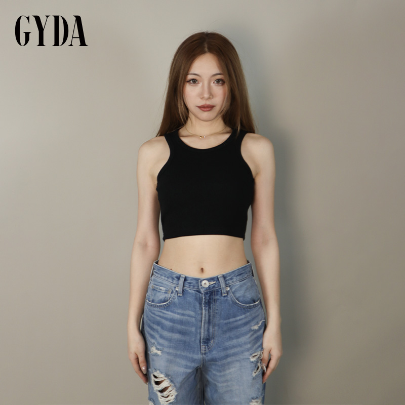 GYDA2024秋季新款百搭基础款紧身显瘦无袖短款背心0724532621