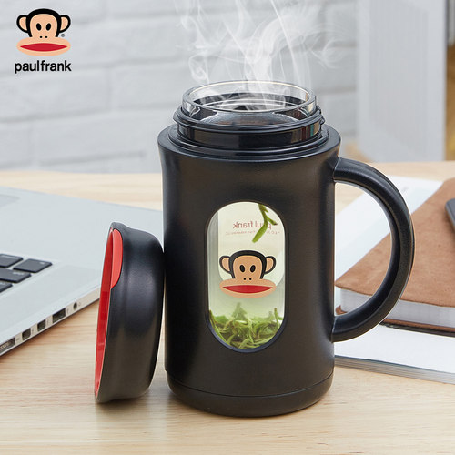 大嘴猴塑玻杯茶水分离商务玻璃杯