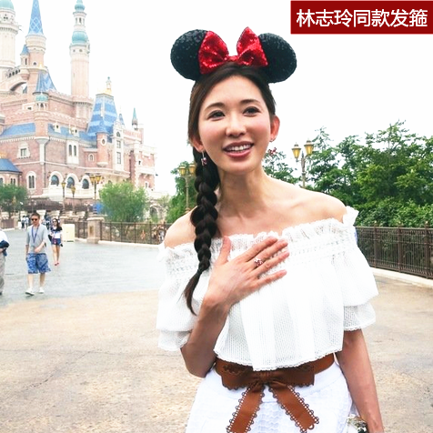 包纯银闪黄亮闪邮书米奇米妮米老鼠派对头箍发饰发卡 品质超赞