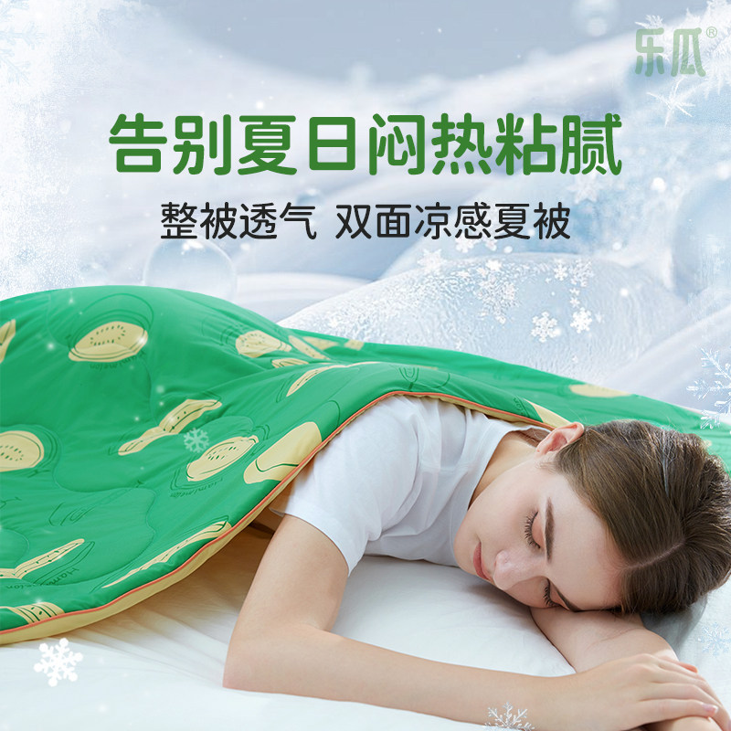 乐瓜夏凉被透气薄款即刻凉感空调被可机洗夏季亲肤被子睡觉专用