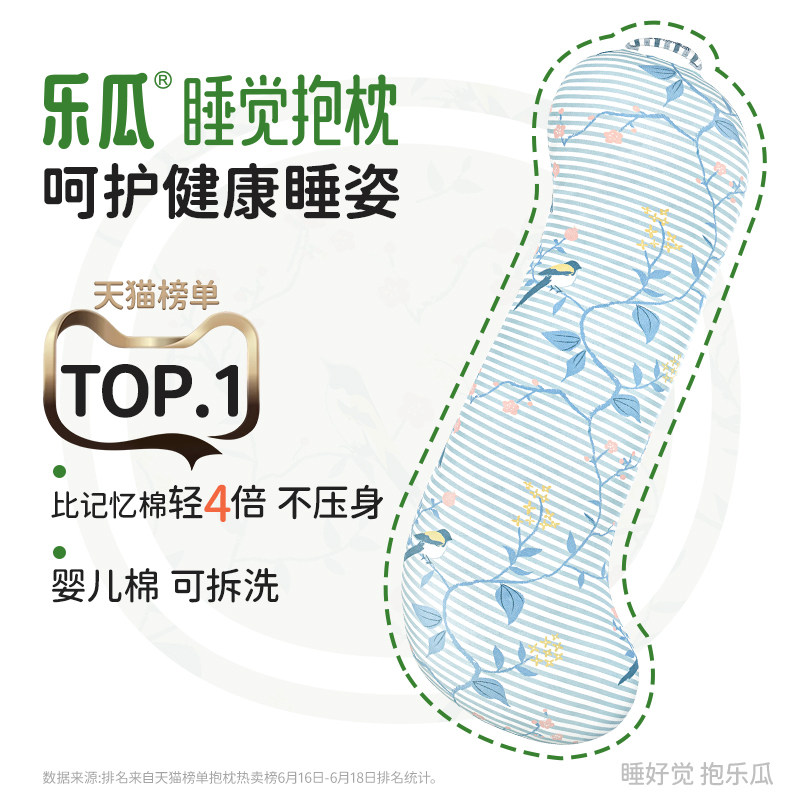 乐瓜花鸟睡觉抱枕夹腿女生侧睡专用长条床上靠枕人体工学护腰靠垫