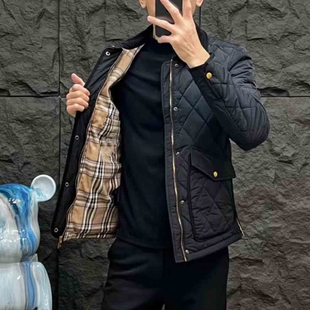 高端男士 翻领时尚 棉服夹克外套轻奢商务休闲百搭棉衣 新款 2024冬季