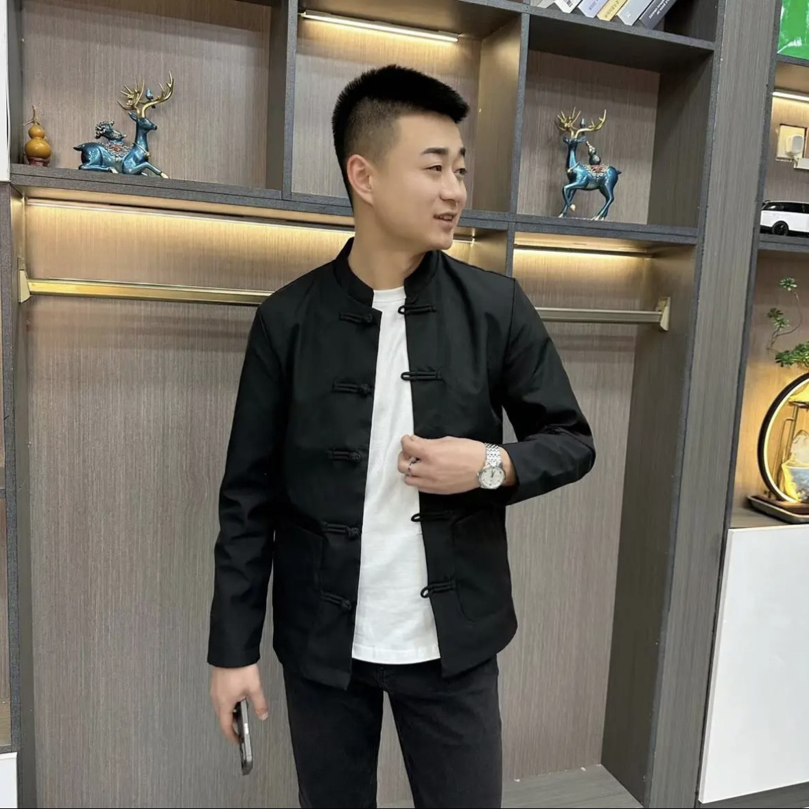 春季盘扣唐装中国风复古休闲立领新款男士夹克外套男装中式上衣男