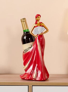 创意美女红酒架摆件酒柜装饰品