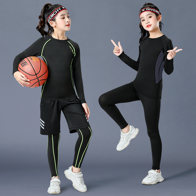 儿童速干衣训练服女童打底篮球服