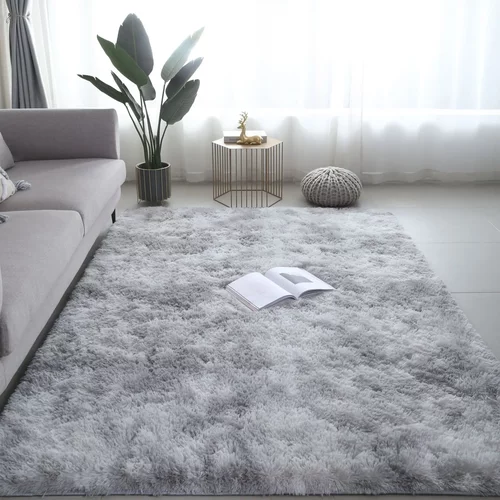 Solid color Rug Soft Plush Carpet non-slip Floor Mat Bedside