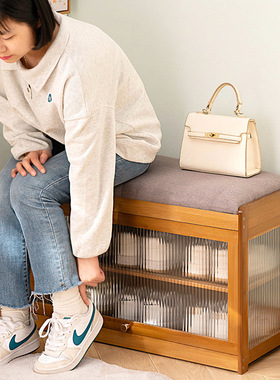 Home doorstep shoe changing stool shoe cabinet storage rack