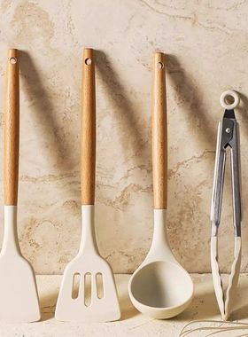 Frying spatula ladle soup spoon silicone kitchenware set