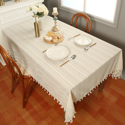 Lace tablecloth cotton linen table cloth non-slip table mat