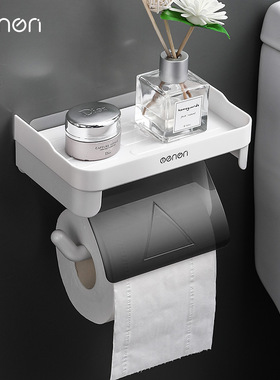 Toilet tissue box roll paper holder without punching holes