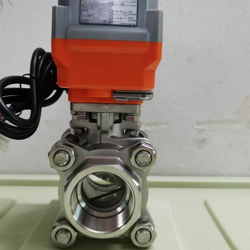 新款微小体调节型电动不锈钢丝口球阀流量比例V型线球AJT-VQ9包邮