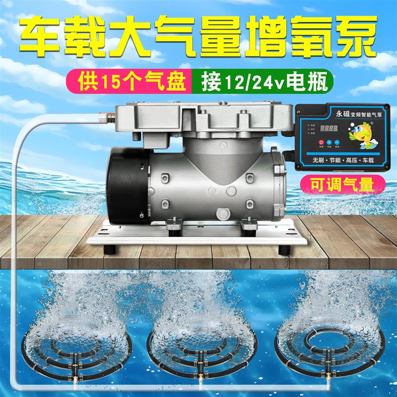 新款强力高压变频无刷风机增氧机 12v24v直流车载增氧气包邮