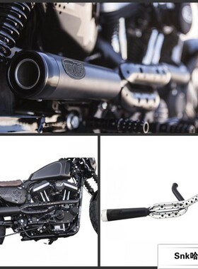 哈雷运动者改装美国进口Rsd2合1炸街排气管 883/1200黑色排气筒