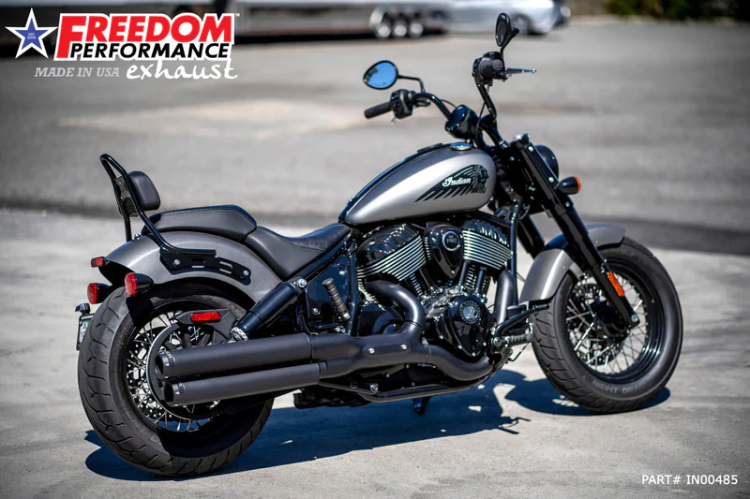 印第安22酋长改装美国Freedom重低音尾段排气黑马bobber黑色尾段