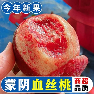 正宗蒙阴血丝蜜桃新鲜孕妇水果当季现摘脆甜水密桃红肉毛桃子包邮