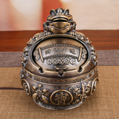 金蟾烟灰缸招财摆件青铜礼品