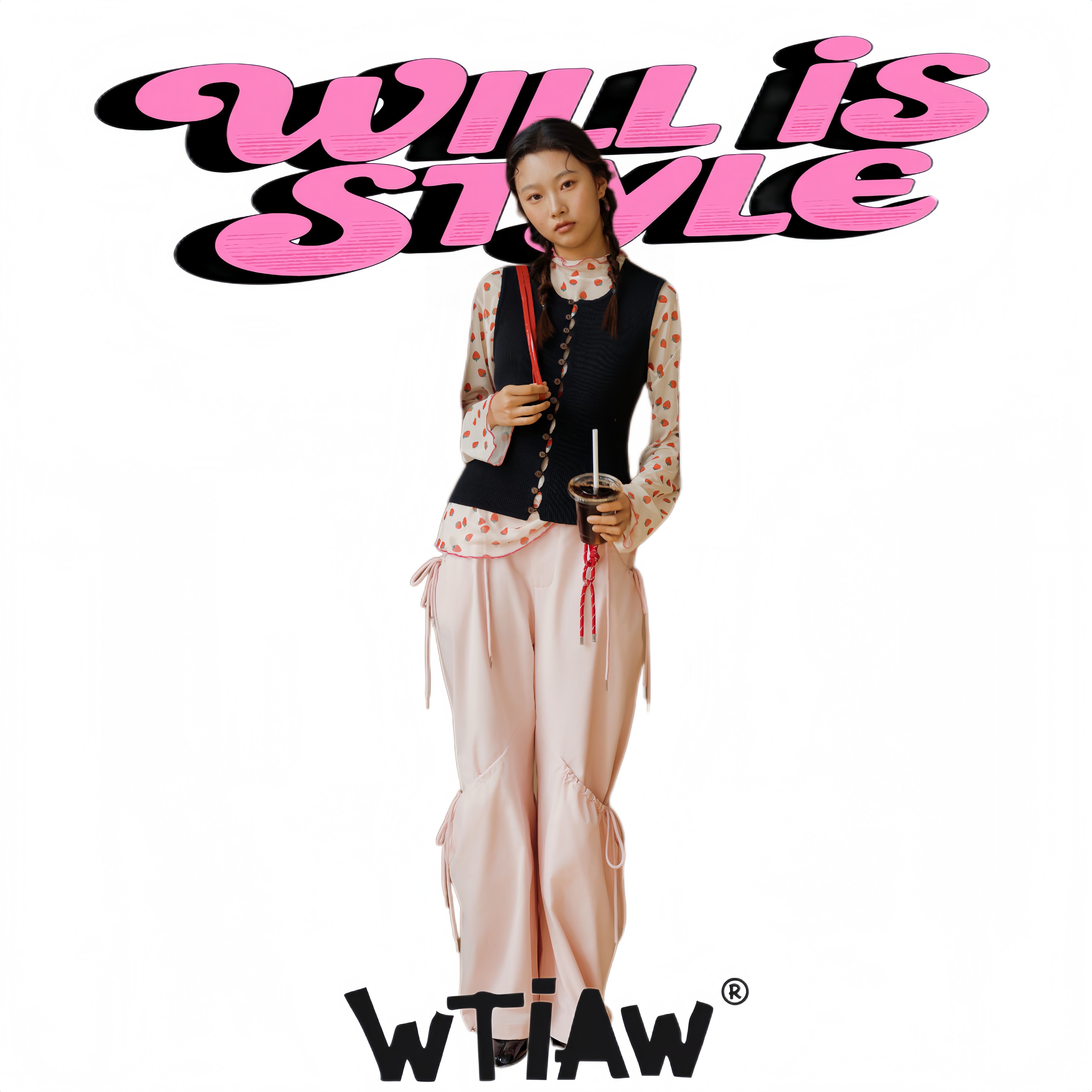 WTIAWA2025JG草莓网纱防晒打底