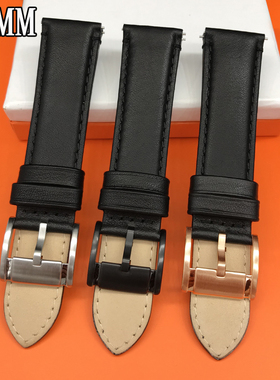 FOSSIL表带真皮22MM黑色真皮表带适合FS4812FS4990ME1099手表配件