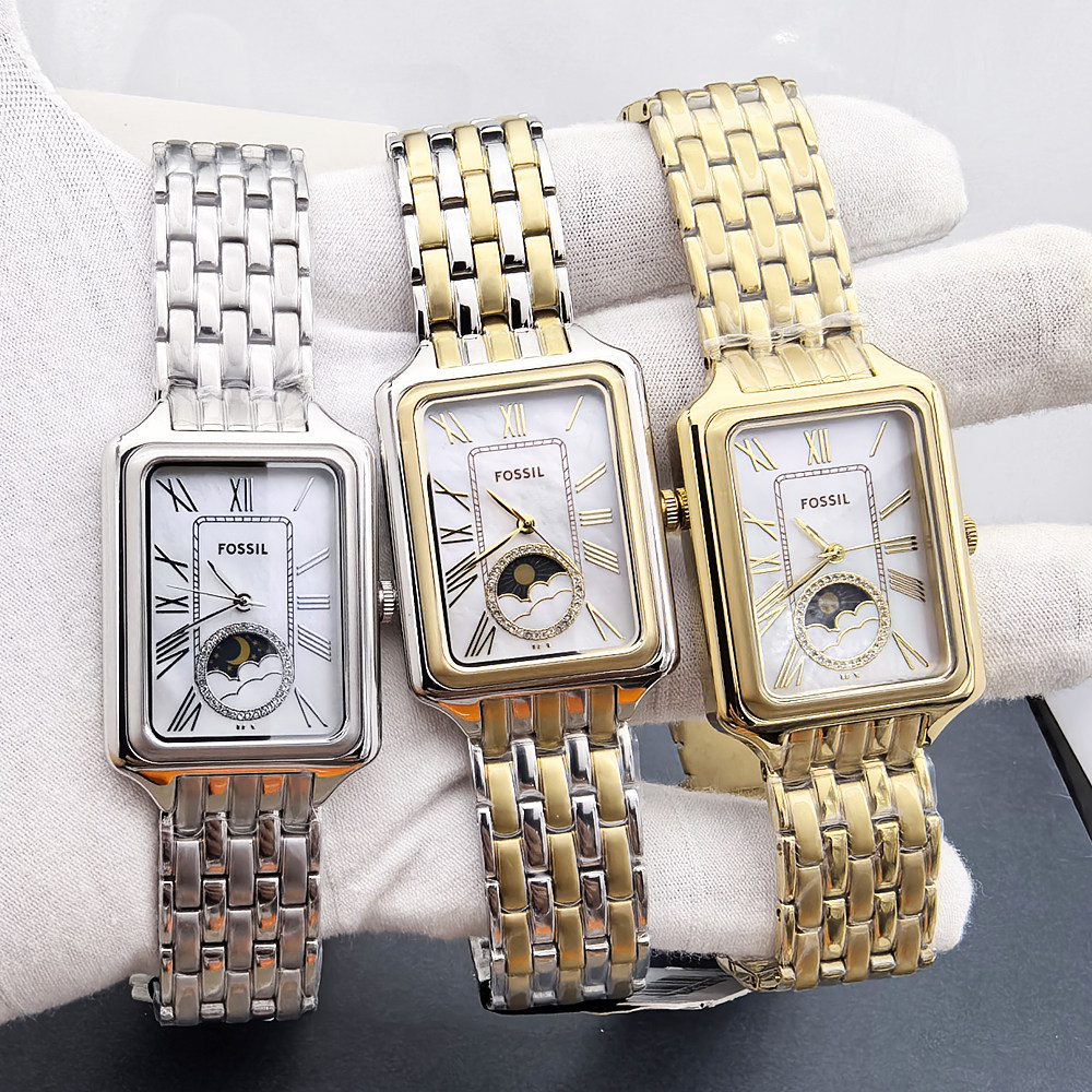 FOSSIL手表不锈钢方形女表贝母面