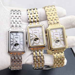 FOSSIL手表不锈钢方形简约时尚 贝母面石英表防水女表ES5398ES5399