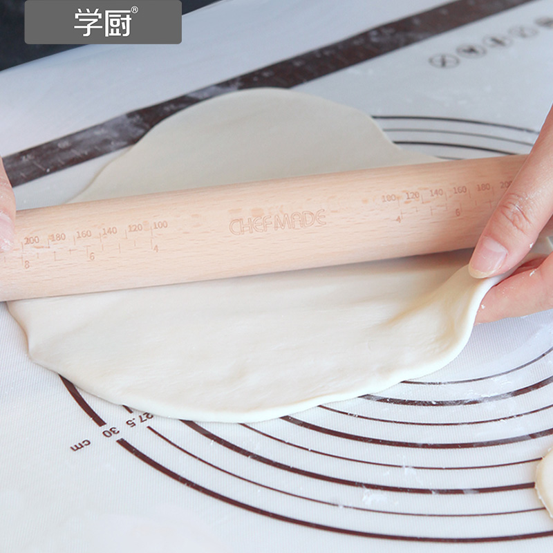 学厨家用擀面杖实木杆面棒压面棍擀饺子皮擀刻度烘焙工具套装大号