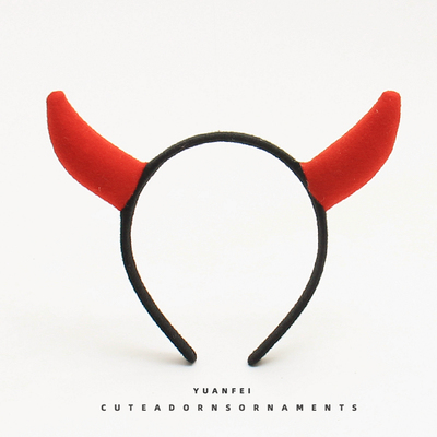可爱牛角发箍搞怪小恶魔角头饰
