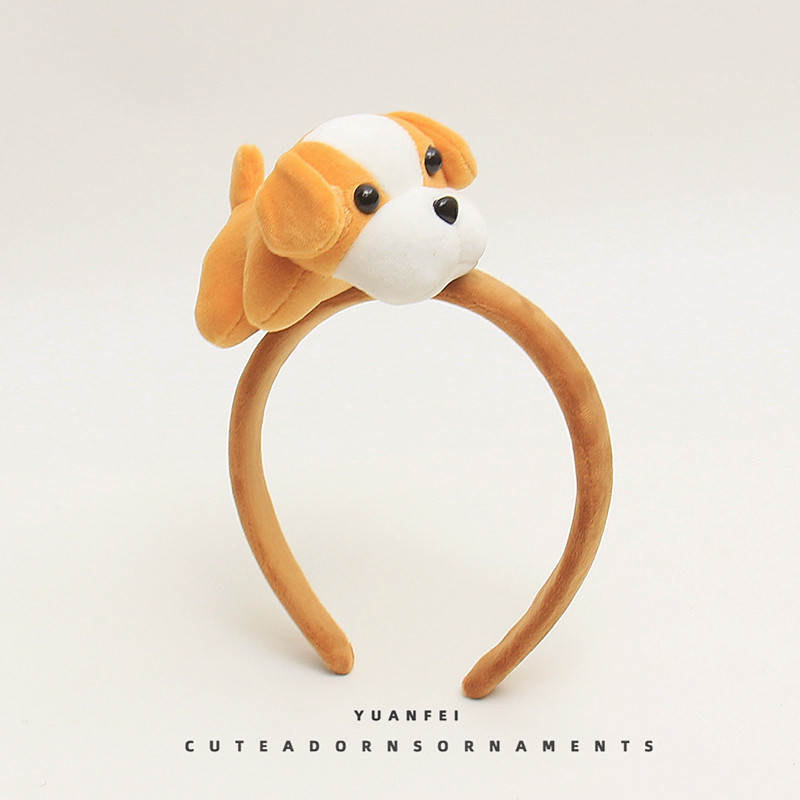 创意哈巴狗发箍可爱趣味小狗狗动物卡通头饰搞怪拍照发卡卖萌头箍