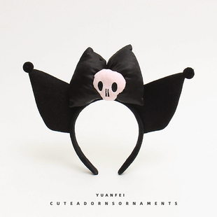 搞怪黑色库洛米发箍卡通头饰可爱网红黑暗cos拍照表演发卡女头箍